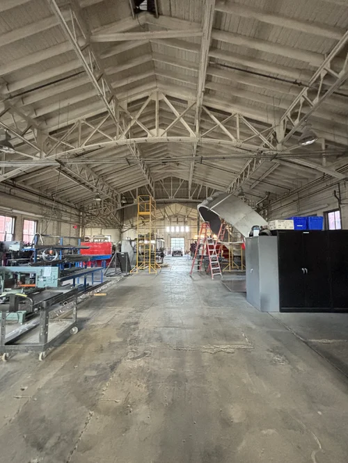 industrial facility being cleaned